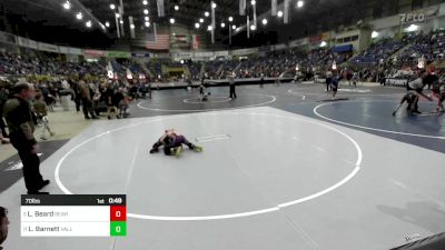 70 lbs Quarterfinal - Linkin Beard, Bear Cave vs Luke Barnett, Valley Bad Boys