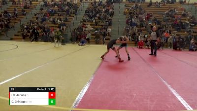 85 lbs Champ. Round 1 - Brennan Jacobs, CIWC/Team Intensity vs Carter Grinage, Crass Trained The Weigh In Clu