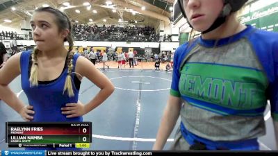 105 lbs Cons. Round 5 - Lillian Namba, Lowell Scott vs Raelynn Fries, Fremont