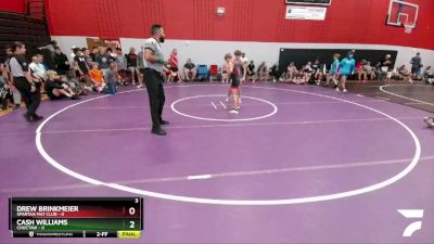 90 lbs Round 1 (6 Team) - Cash Williams, Choctaw vs Drew Brinkmeier, Spartan Mat Club