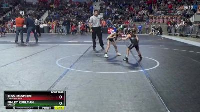 55 lbs Semifinal - Tess Passmore, Chase County vs Finley Kuhlman, Oakley