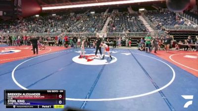 84 lbs Quarterfinal - Brekken Alexander, Moorcroft Mat Masters Wrestling Club vs Steel King, Camel Kids Wrestling