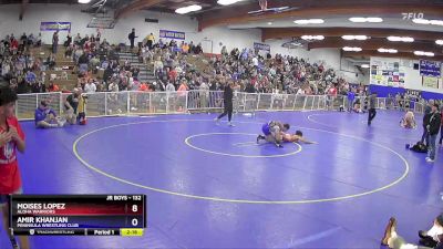 132 lbs 3rd Place Match - Moises Lopez, Aloha Warriors vs Amir Khanjan, Peninsula Wrestling Club