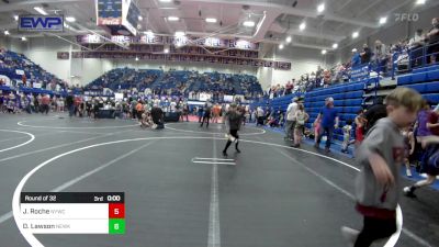 49 lbs Round Of 32 - Joshua Roche, Newcastle Youth Wrestling vs Drew Lawson, Newkirk Takedown Club