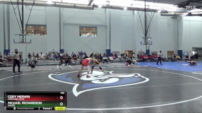 133 lbs Quarterfinal - Cody Merwin, Cortland State vs Michael Richardson, Wilkes