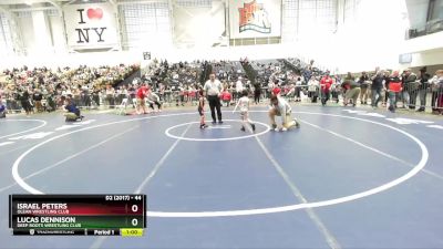 44 lbs Quarterfinal - Lucas Dennison, Deep Roots Wrestling Club vs Israel Peters, Olean Wrestling Club