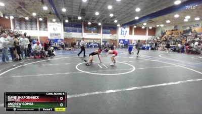 106 lbs Cons. Round 5 - Davis Shaposhnick, Great Oaks vs Andrew Gomez, Porterville