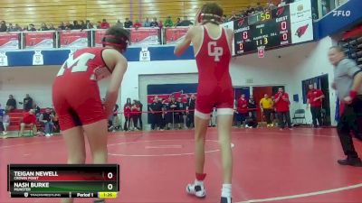 106 lbs Quarterfinal - Teigan Newell, Crown Point vs Nash Burke, Munster