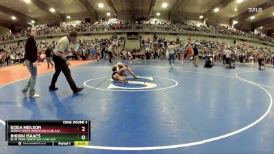 90 lbs Cons. Round 5 - Koda Neilson, Seneca Youth Wrestling Club-AAA vs Riggin Isaacs, Blue Pride Wrestling Club-AAA