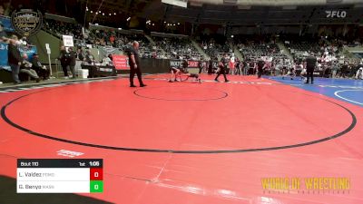 89 lbs Quarterfinal - Lincoln Valdez, Pomona Elite vs Gabe Benyo, Mat Assassins