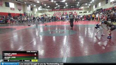 55 lbs Cons. Round 2 - Ryder Lang, Hudson vs Kinley Jabas, New Prague