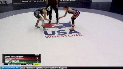 100 lbs Semifinal - Emma Hutchinson, Temecula Valley High School Wrestling vs Celia Esquivel, Tehachapi Valley Wrestling Club