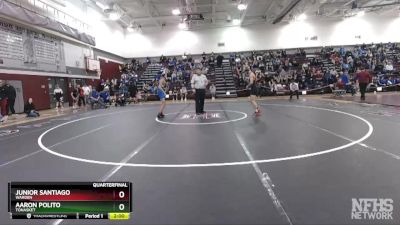 126 lbs Quarterfinal - Aaron Polito, Tonasket vs Junior Santiago, Warden