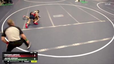 106 lbs Cons. Round 4 - Jacob Lehman, Scott West Panthers Wrestling Club vs Mathias Liepold, Flat Earth Wrestling Club