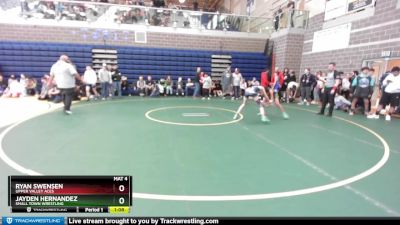 94 lbs Round 3 - Jayden Hernandez, Small Town Wrestling vs Ryan Swensen, Upper Valley Aces