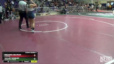 150 lbs Champ. Round 2 - Tayler Vasquez, Desert Hot Springs vs Breanna Beltran, La Quinta