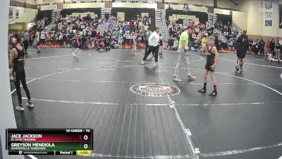 70 lbs Quarterfinal - Greyson Mendiola, Summerville Takedown vs Jace Jackson, Kc Elite Training