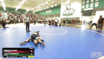 116 lbs Cons. Round 5 - Genesis Chavez, Citrus Valley vs Yulisa Banderas, Buena