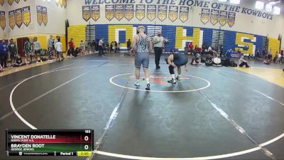 165 lbs Champ. Round 1 - Brayden Root, George Jenkins vs VINCENT DONATELLE, North Port H.S.