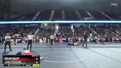 100 lbs 1st Place Match - Casen McAlister, Mill Valley Kids Wrestling Club vs Declan Keller, Dodge City Academy