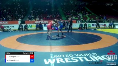 92kg 1st Place Match - Zaurbek Arsagov, Montreal NTC / Montreal WC vs Michealjeet Grewal, Guru Gobind Singh WC