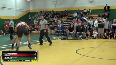 215 lbs Champ. Round 2 - Sean O`Keefe, Brighton HS vs Tanner Smith, LEBANON