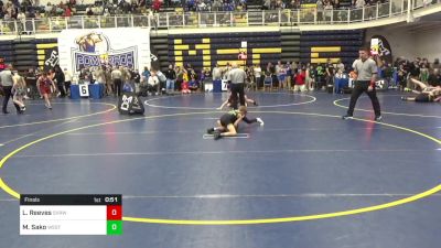 68 lbs Final - Liam Reeves, SVRWC vs Maximus Sako, Westshore W.C.