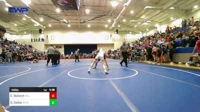 110 lbs Semifinal - Cannon Ballard, Collinsville Cardinal Youth Wrestling vs Shane Dollar, Sperry Wrestling Club