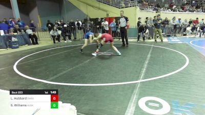 96 lbs Quarterfinal - Lindlee Hubbard, Owasso Junior High vs Sasha Williams, Husky Wrestling Club