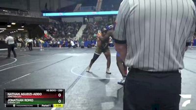 250 lbs Semifinal - Jonathan Romo, Garden City vs Nathan Agudzi-Addo, Junction City