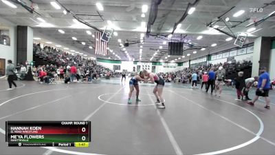 155 lbs Champ. Round 1 - Me`ya Flowers, Fayetteville vs Hannah Koen, El Reno Wrestling