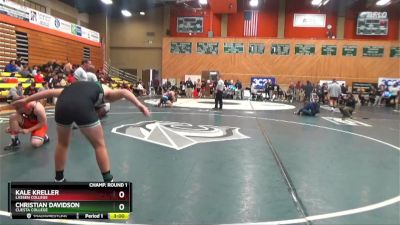 197 lbs Champ. Round 1 - Christian Davidson, Cuesta College vs Kale Kreller, Lassen College