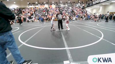 70 lbs Consolation - Zachariah Felts, Fort Gibson Youth Wrestling vs Jace Hebert, Poteau Youth Wrestling Academy