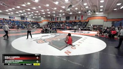 133 lbs Cons. Round 2 - Brandon D`Egidio, Heidelberg University vs Emilo Cabrera, Olivet College