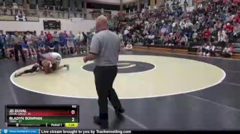 182 lbs Placement Matches (8 Team) - Bladyn Bowman, Trion vs JD Duval, Social Circle