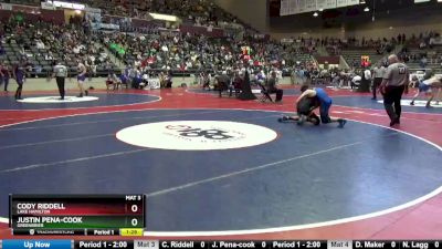 5A 150 lbs Quarterfinal - Cody Riddell, Lake Hamilton vs Justin Pena-cook, Greenbrier