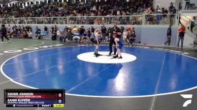 70 lbs Round 2 - Kanin Kumfer, Soldotna Whalers Wrestling Club vs Xavier Johnson, Chugach Eagles Wrestling Club