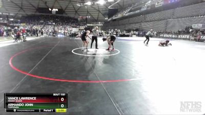 1A 170 lbs Quarterfinal - Vance Lawrence, Mount Baker vs Armando John, Toppenish