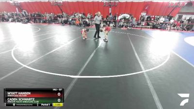 97 lbs Champ. Round 1 - Wyatt Hansen, Wrestling Factory vs Caden Schwartz, Oregon Youth Wrestling Club