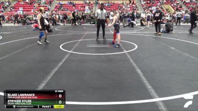 95 lbs Quarterfinal - Stryker Kyler, Salina Wrestling Club vs Blake Lawrance, Trailblazer Wrestling Club