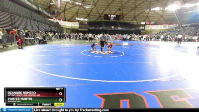 56 lbs Cons. Round 4 - DeAndre Romero, Victory Wrestling-Central WA vs Porter Martin, Washington