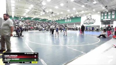 111 lbs Champ. Round 1 - Sadie Vernon, Santa Rosa Academy vs Gloria Ramirez, Lakeside