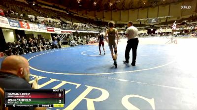 144 lbs Placement (16 Team) - John Canfield, West-Oak vs Damian Lopez, Bethlehem Liberty