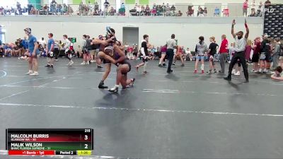 215 lbs Round 2 (4 Team) - Malcolm Burris, Glasgow WA vs Malik Wilson, BHWC Florida Supreme