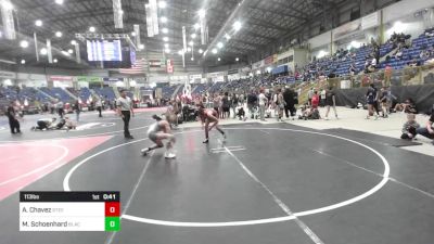 113 lbs Consi Of 8 #2 - Aundre Chavez, Steel City Reloaded WC vs Max Schoenhard, Black Hills Wr Acd