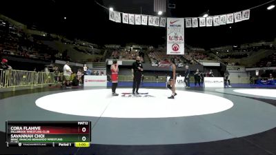 108 lbs Cons. Round 3 - Savannah Choi, RBWC (Rancho Bernardo Wrestling Club) vs Cora Flahive, Fallbrook Wrestling Club