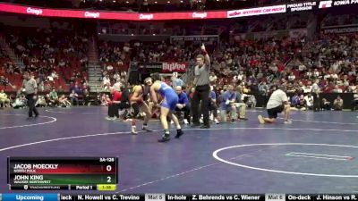 3A-126 lbs Champ. Round 2 - Jacob Moeckly, North Polk vs John King, Waukee Northwest