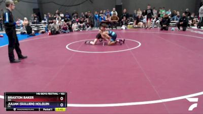 102 lbs Semifinal - Braxton Baker, WA vs Julian (Gullien) Holguin, CA