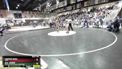 106 lbs Quarterfinal - Carter Sosa, LAWC vs Roc Greer, Team So Cal Club Of Champions