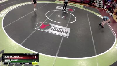 106 lbs Quarterfinal - Brett Kiecker, Minnesota vs Alex Willeman, Victory School Of Wrestling